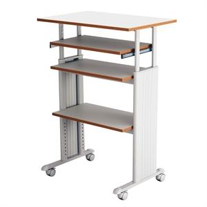 Safco MUV Standing Height Adjustable Wood/Metal Workstation in Gray