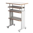 Safco MUV Standing Height Adjustable Wood/Metal Workstation in Gray