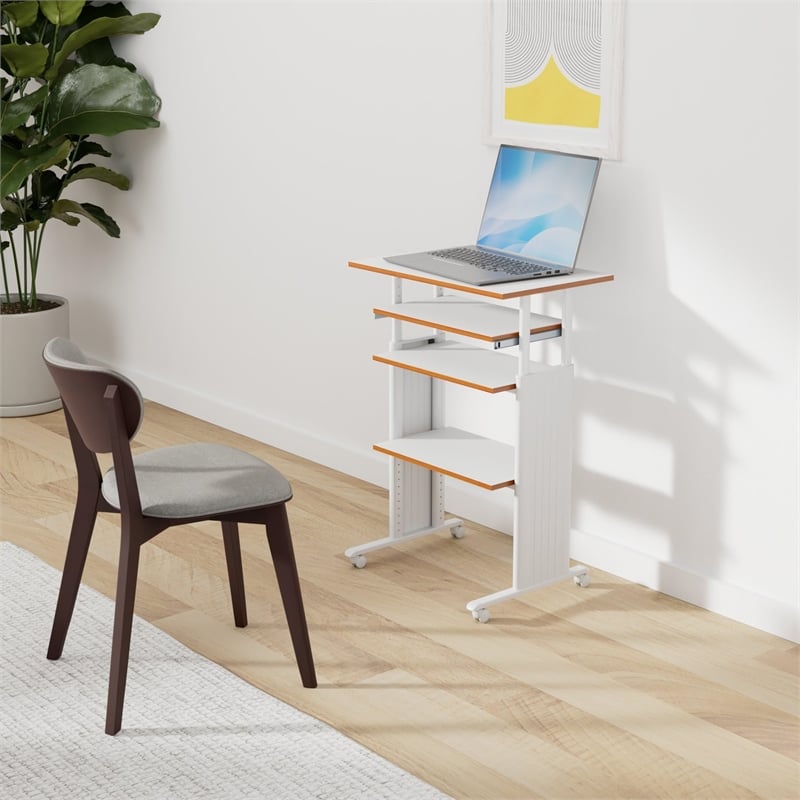 Safco MUV Standing Height Adjustable Wood/Metal Workstation in Gray