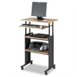 Safco MÜV Standing Height Adjustable Wood Workstation in Medium Oak