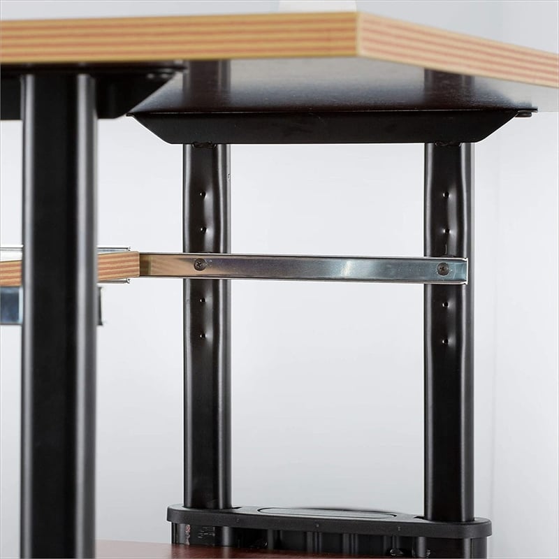 Safco MÜV Standing Height Adjustable Wood Workstation in Medium Oak