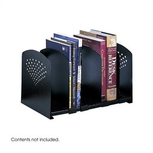 safco black five section adjustable book rack