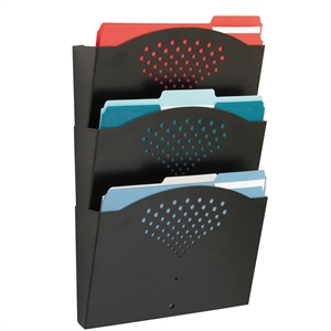 Safco Black Triple Letter Size Steel Wall File