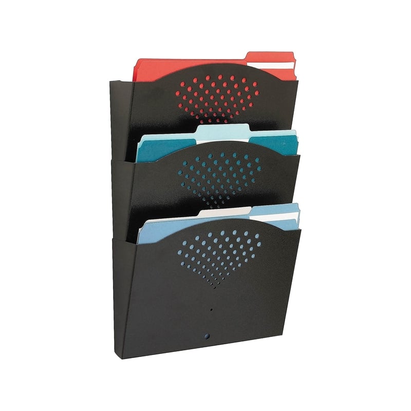 Safco Black Triple Letter Size Steel Wall File