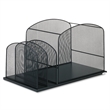 Safco Onyx Black Mesh Desk Organizer with 2 Upright Sections