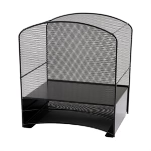 Safco Onyx Black Mesh Desk Organizer with 2 Horizontal Sorters