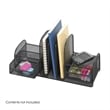 Safco Onyx Black Mesh Multi-Purpose Desk Organizer with 2 Drawers and 3 Upright Sections