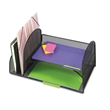 Safco Onyx Black Mesh Desk Organizer with 2 Horizontal and 2 Upright Sections