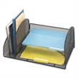 Safco Onyx Black Mesh Desk Organizer with 2 Horizontal and 2 Upright Sections