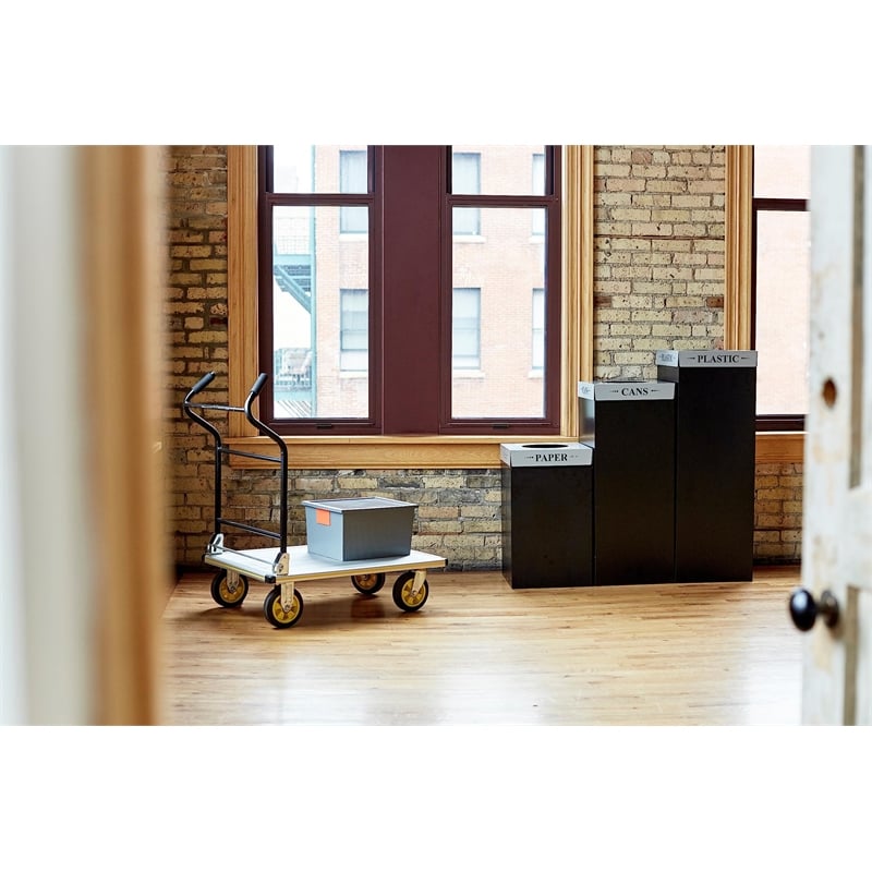 Safco Stow-Away Platform Aluminum Truck in Black