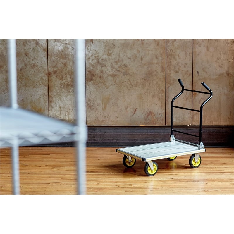 Safco Stow-Away Platform Aluminum Truck in Black