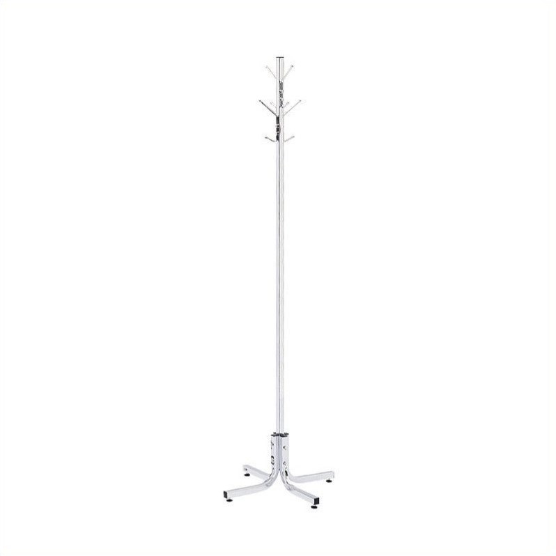 Safco's Metal Chrome Office Standing Coat Rack - 21