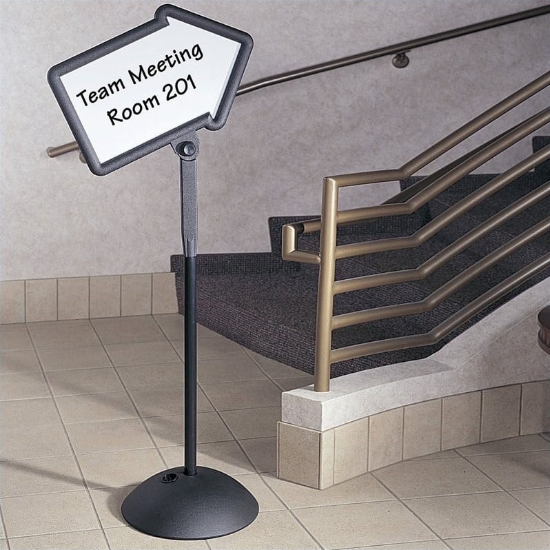 Safco Write Way Directional Arrow Sign Magnetic Dual-Sided Dry Erase Board Black