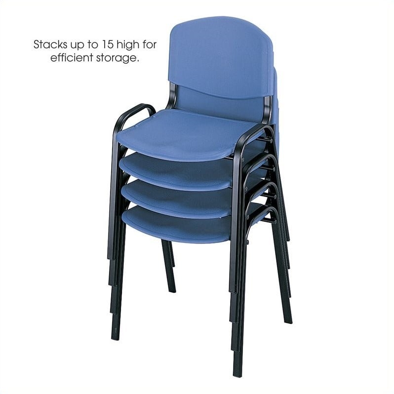 Safco Stack Stacking Chair in Charcoal (Set of 4)