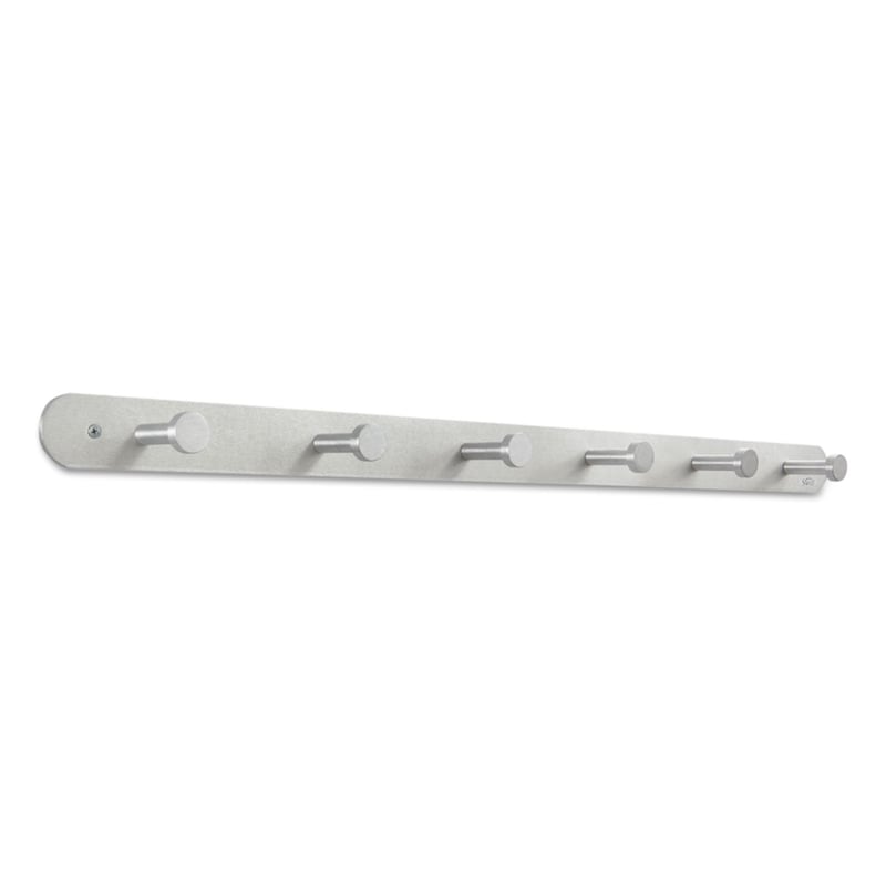 Safco Nail Head 6 Hook Metal Coat Rack Hook in Silver (Set of 6)