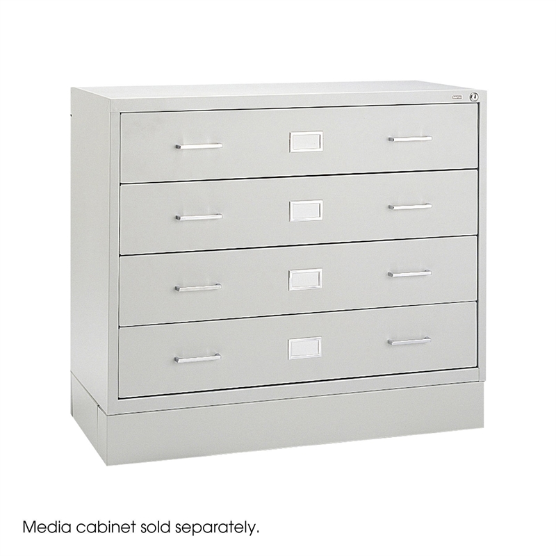 Safco Computer Multi-Media Metal Cabinet Base in Light Gray
