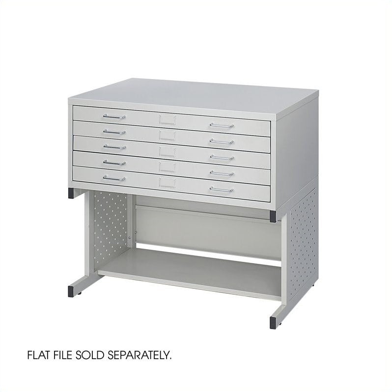 Safco Medium Facil 5 Drawer Metal Flat Files Cabinet in Light Gray