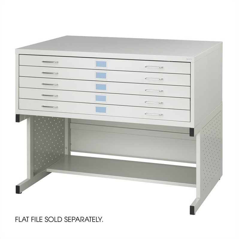 Safco Medium Facil 5 Drawer Metal Flat Files Cabinet in Light Gray 