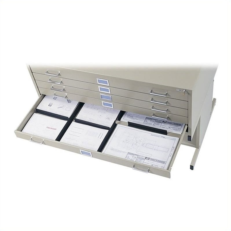 Safco 5-Drawer Steel Flat File for 24 x 36 Documents White