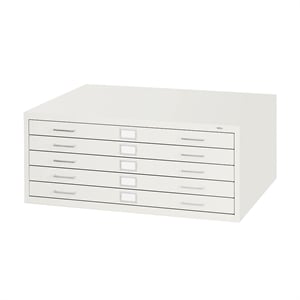 Safco 5 Drawer Metal Flat Files Cabinet for 24&quot x 36&quot Documents in White