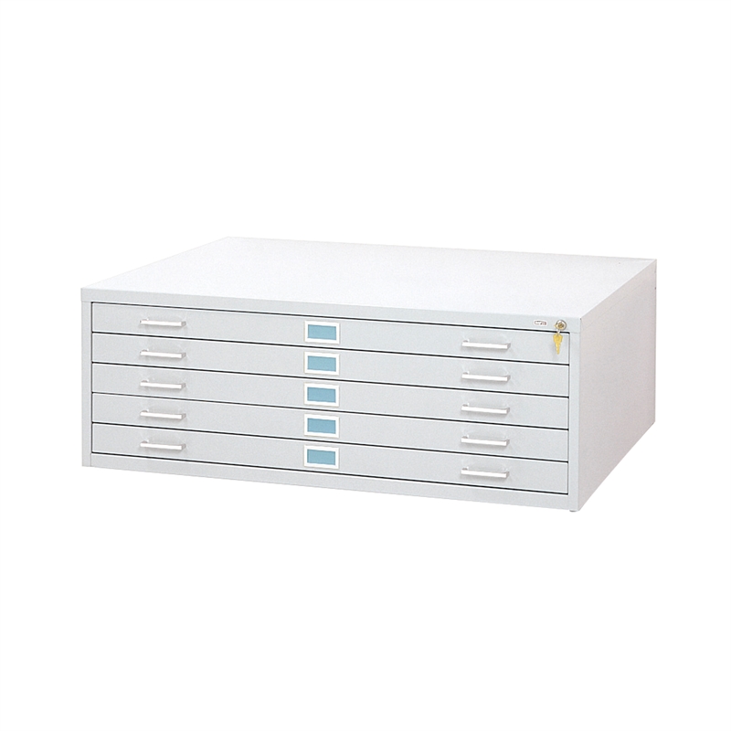 Safco Modern 5-Drawer Metal Flat File Cabinet in White