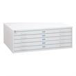 Safco Modern 5-Drawer Metal Flat File Cabinet in White