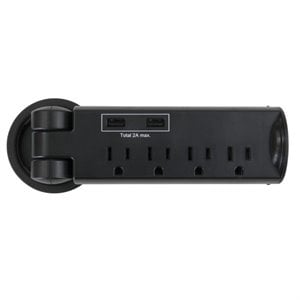 safco pull-up power module with usb charging port in black