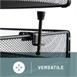 Safco Onyx Horizontal Hanging Metal Desk Organizer in Black
