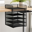 Safco Onyx Horizontal Hanging Metal Desk Organizer in Black