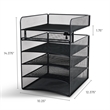 Safco Onyx Horizontal Hanging Metal Desk Organizer in Black