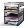 Safco Onyx Horizontal Hanging Metal Desk Organizer in Black