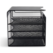 Safco Onyx Solid Top Horizontal With Hanging Metal Steel Desk Organizer In Black