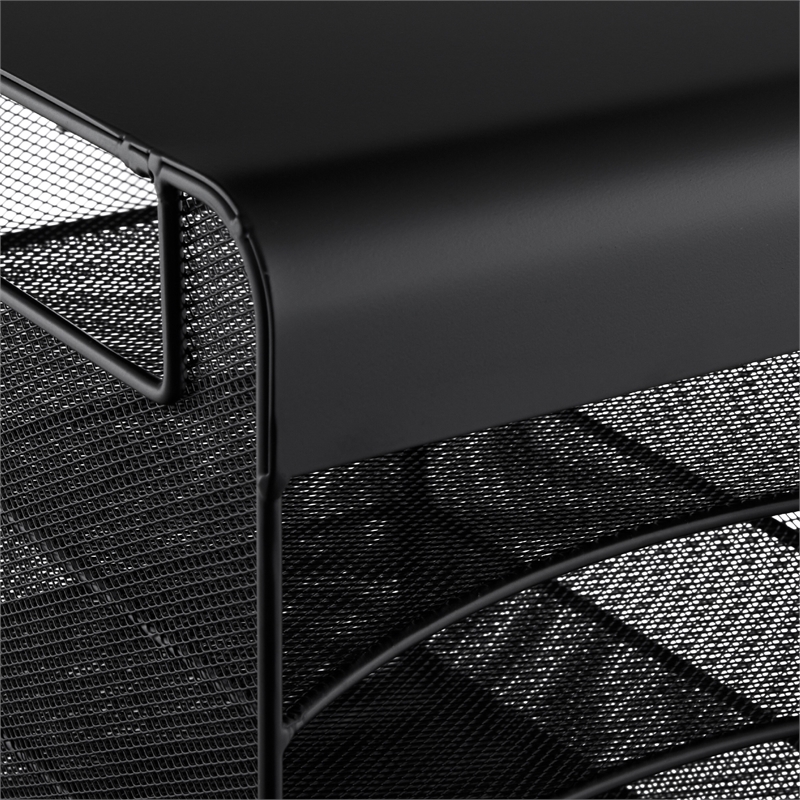 Safco Onyx Solid Top Horizontal With Hanging Metal Steel Desk Organizer In Black