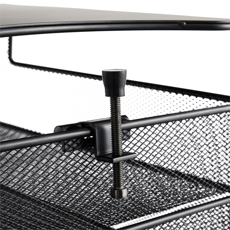 Safco Onyx Solid Top Horizontal With Hanging Metal Steel Desk Organizer In Black