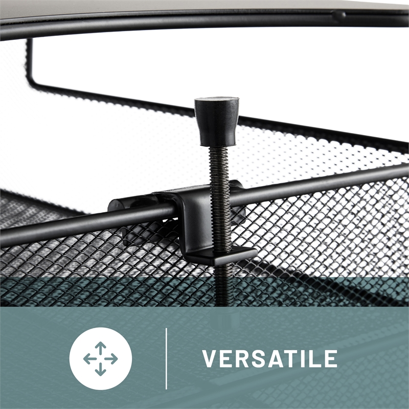 Safco Onyx Solid Top Horizontal With Hanging Metal Steel Desk Organizer In Black