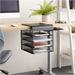 Safco Onyx Solid Top Horizontal With Hanging Metal Steel Desk Organizer In Black