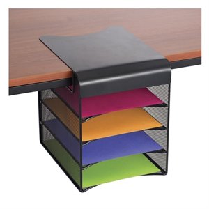 Safco Onyx Solid Top Horizontal With Hanging Steel Desk Organizer In Black