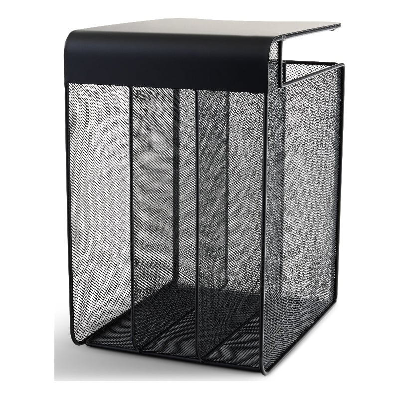 Safco Onyx Solid Top Vertical Hanging Steel Metal Desk Organizer in Black