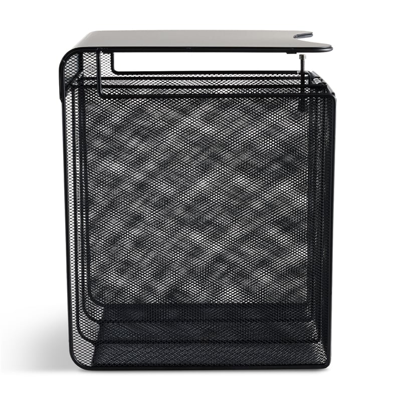 Safco Onyx Solid Top Vertical Hanging Steel Metal Desk Organizer in Black