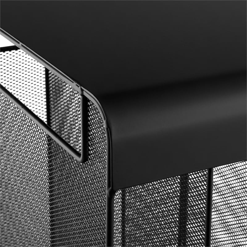 Safco Onyx Solid Top Vertical Hanging Steel Metal Desk Organizer in Black