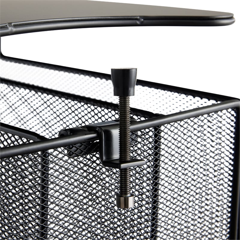 Safco Onyx Solid Top Vertical Hanging Steel Metal Desk Organizer in Black