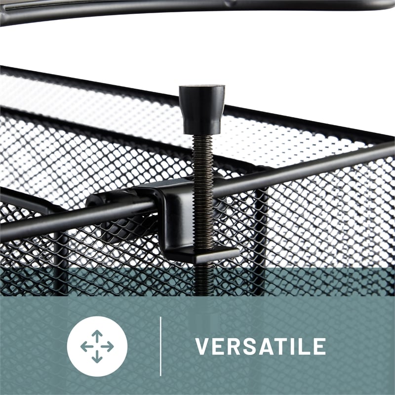 Safco Onyx Solid Top Vertical Hanging Steel Metal Desk Organizer in Black