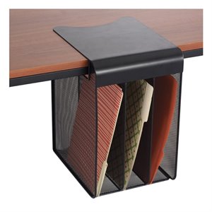 Safco Onyx Solid Top Vertical Hanging Desk Organizer in Black
