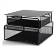 Safco Onyx Mountable Hanging Metal Desk Organizer in Black Finish