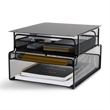 Safco Onyx Mountable Hanging Metal Desk Organizer in Black Finish