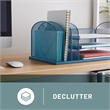 Safco Onyx Steel Metal Desk Organizer in Blue Finish