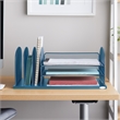 Safco Onyx Steel Metal Desk Organizer in Blue Finish