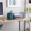 Safco Onyx Steel Metal Desk Organizer in Blue Finish