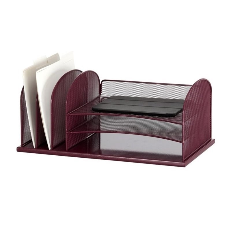 Safco Onyx Desk Organizer in Wine