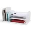Safco Onyx Steel Metal Desk Organizer in White Finish